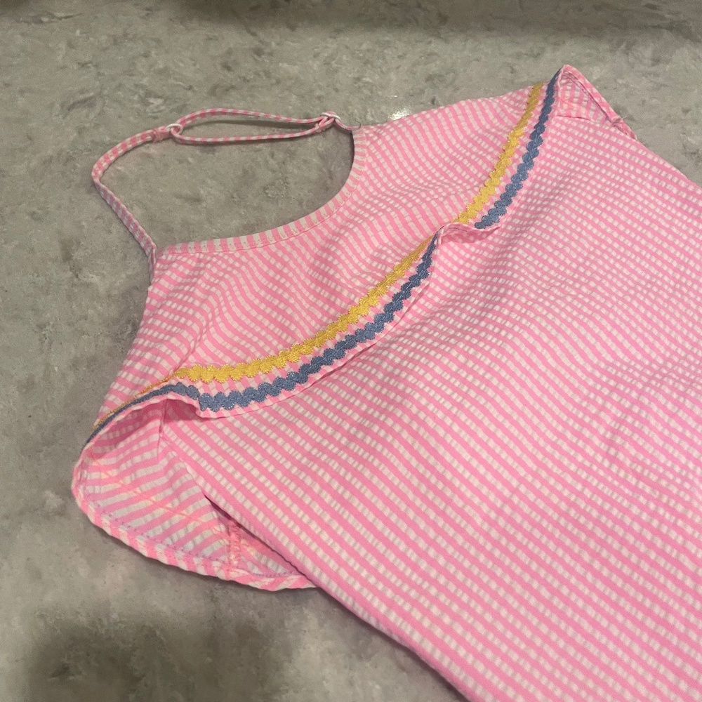 Crewcuts pink seersucker girls bathing suit